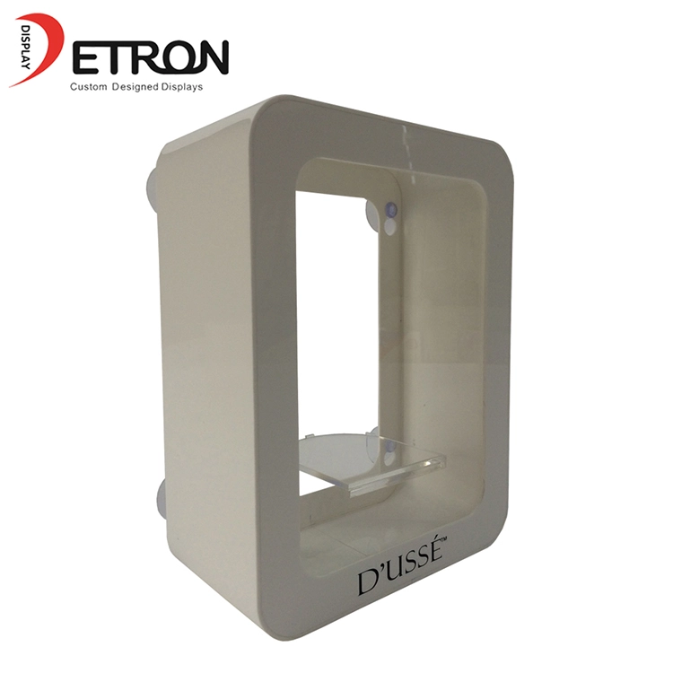 Aangepaste zeefdruk logo zuignap muurbevestiging acryl wijnfles display stand