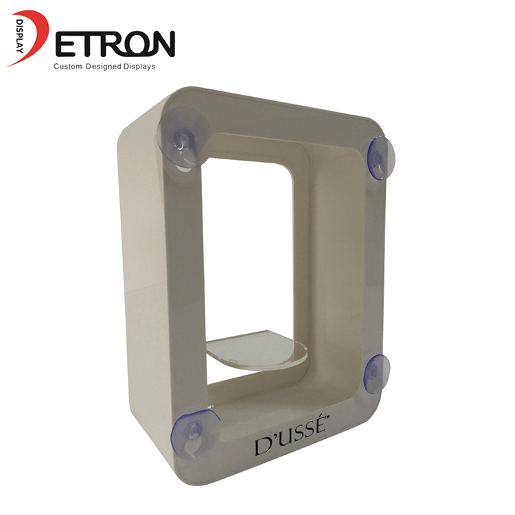 Aangepaste zeefdruk logo zuignap muurbevestiging acryl wijnfles display stand