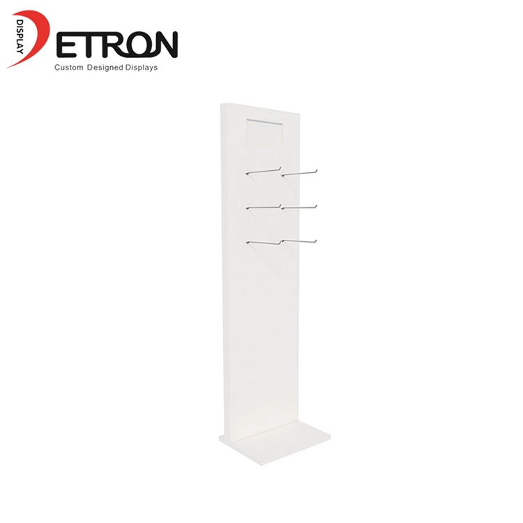 Double sided floor standing metal belt display fixture with lcd screen