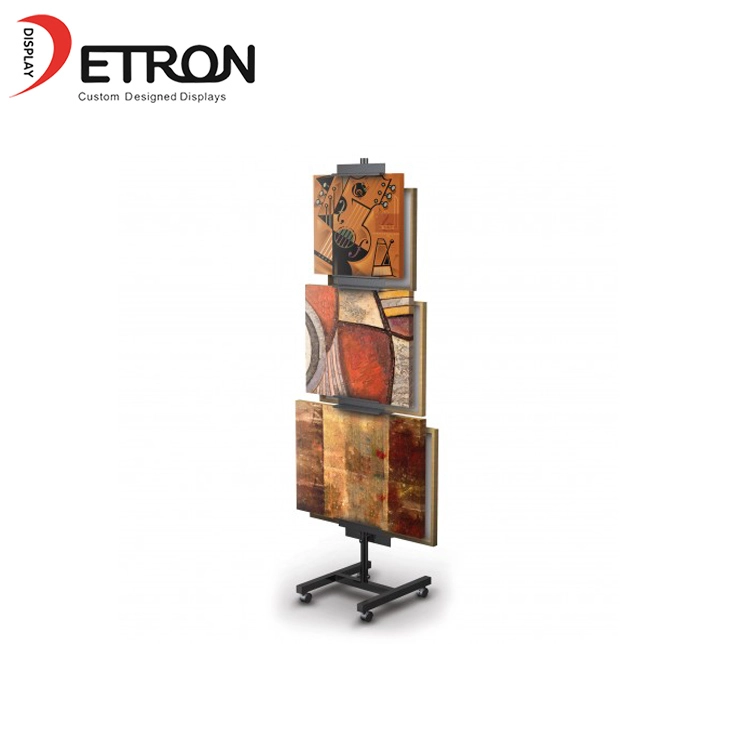 Metal customized adjustable double sided art display stand for art ceramic tile