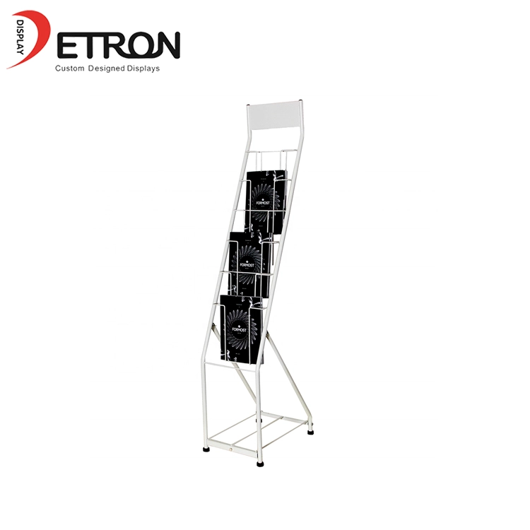 Suporte de exposição do livro de 3 camadas do revestimento do metal para livros ou insecto
