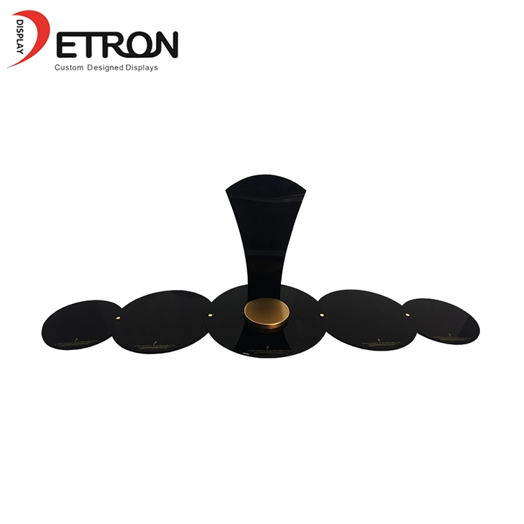 Nouveau design OEM comptoir acrylique noir collier présentoir