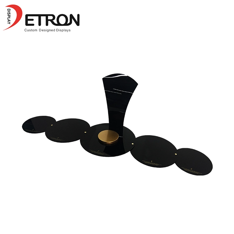 Nouveau design OEM comptoir acrylique noir collier présentoir
