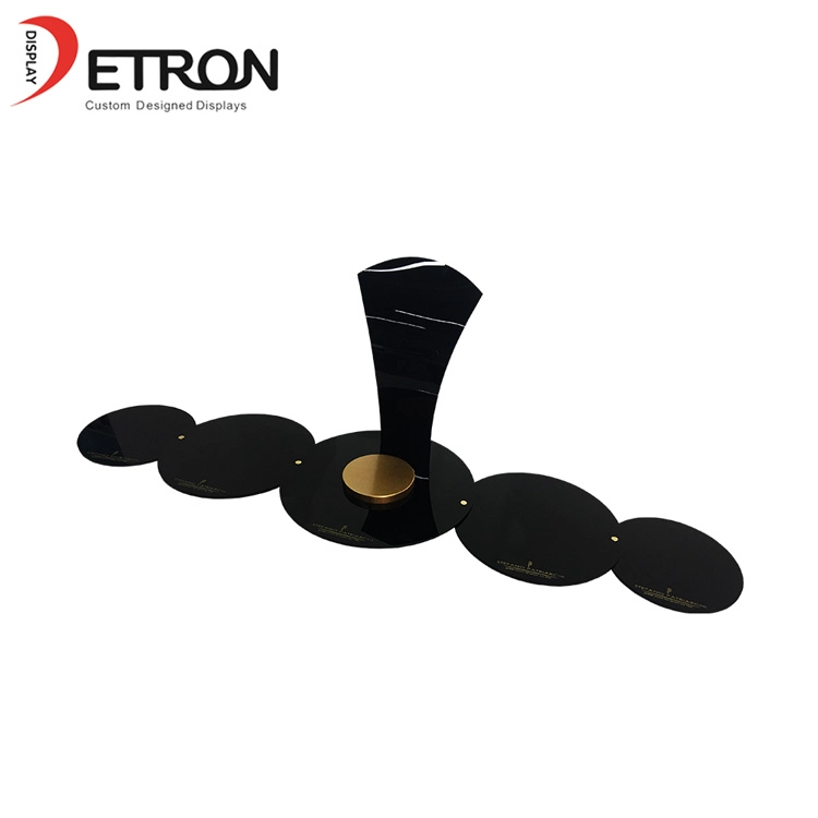 New Design luxurious black acrylic commercial jewelry display stand for jewelry store