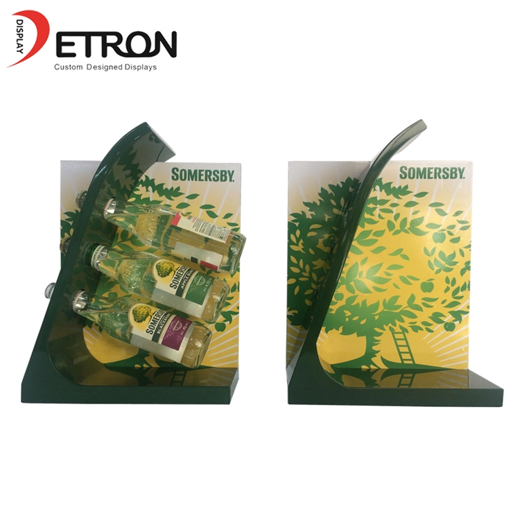 OEM Customized logo wooden countertop beer bottle display shelves