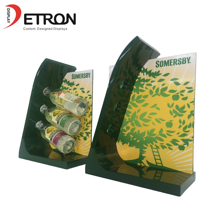 OEM Customized logo wooden countertop beer bottle display shelves
