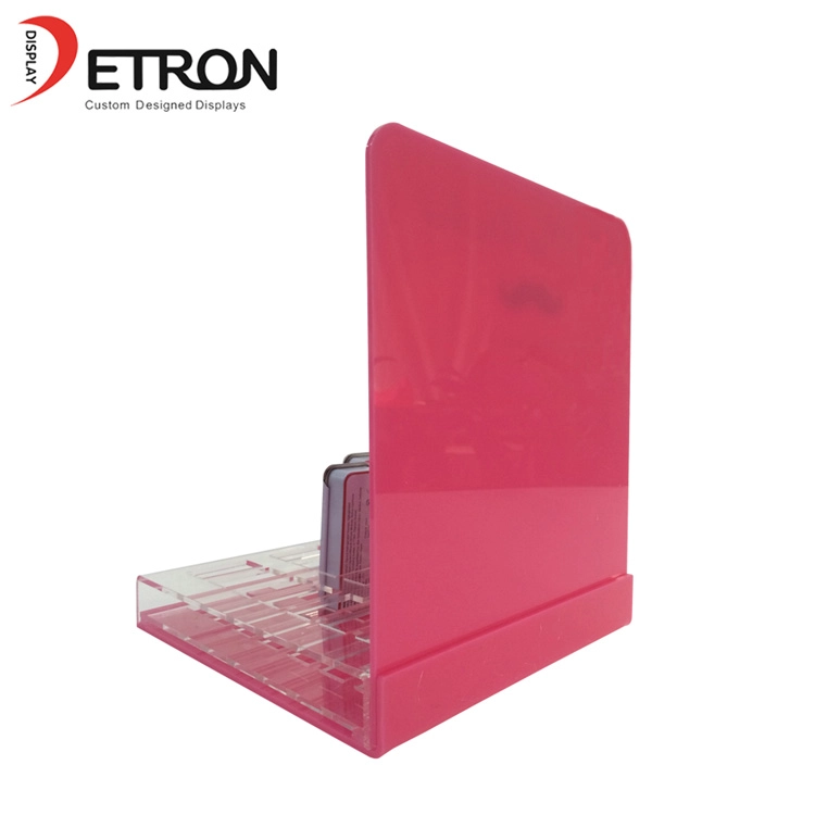 OEM zeefdruk logo roze acryl aanrecht kleine displaystandaard voor kauwgom