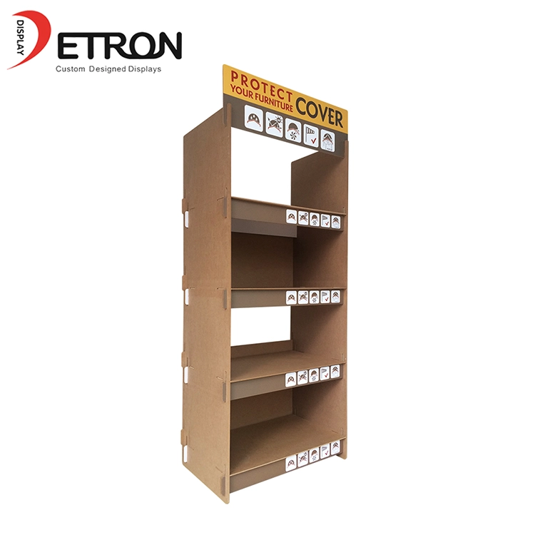 Magasin de détail 3 étages OEM plancher personnalisé mdf présentoir pour produit