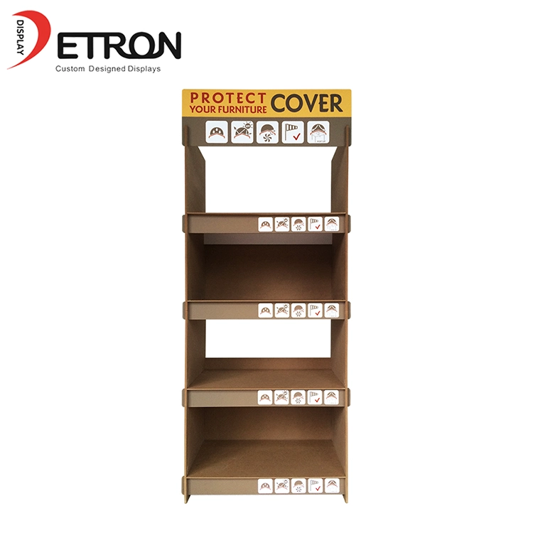 Magasin de détail 3 étages OEM plancher personnalisé mdf présentoir pour produit