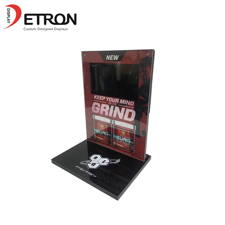 Retail shop custom acrylic table display stand with lcd video screen