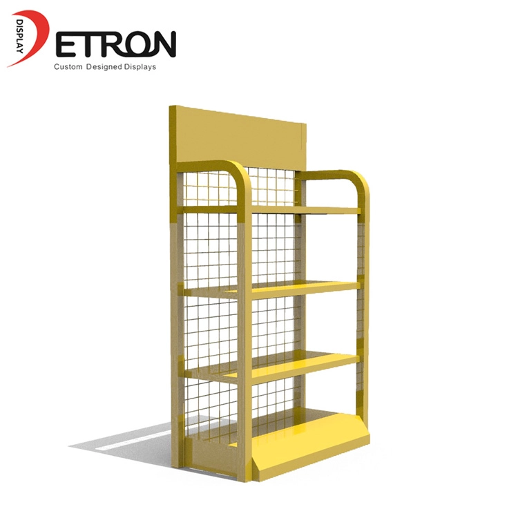 Retail shop durable 4 tiers metal grid oil display fixture