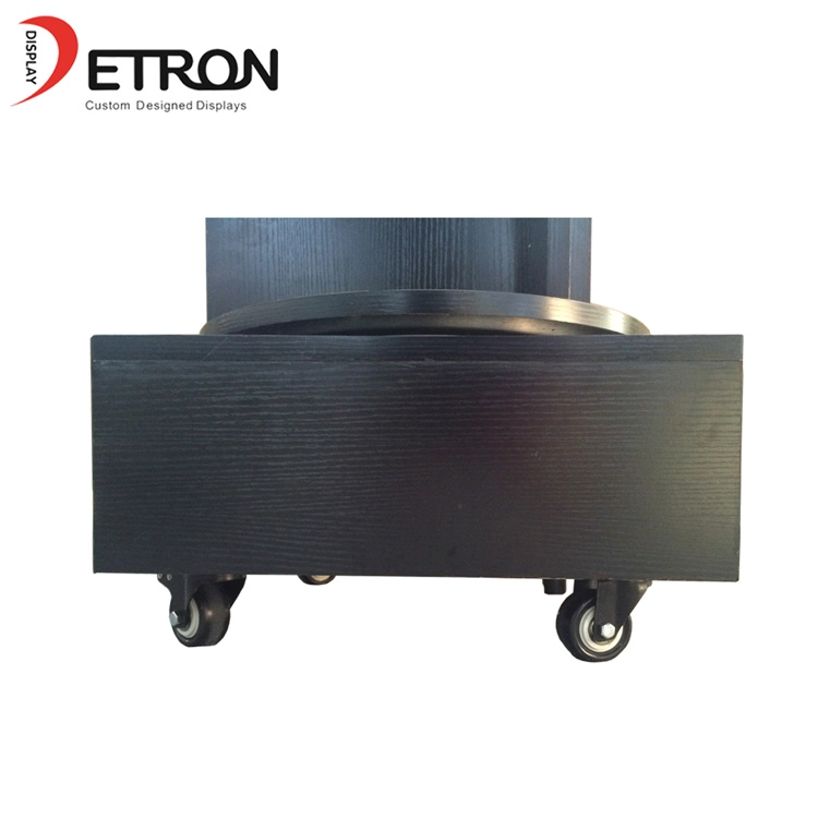 Retail shop floor standing wooden rotating display stand for accessories