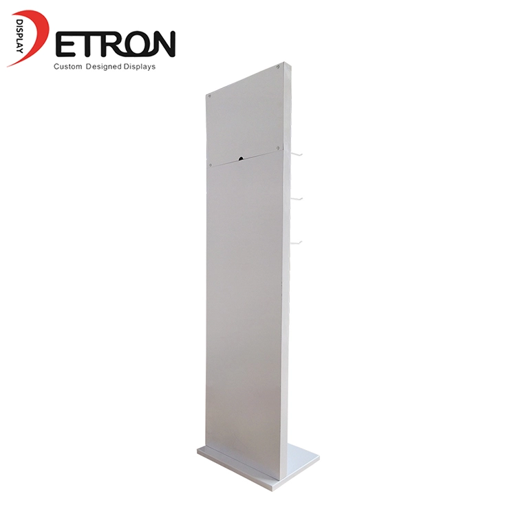 Supermarket customized metal hook flooring brush lcd display stand