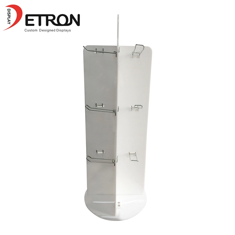 Supermarket retail product hanging rotating acrylic display stand