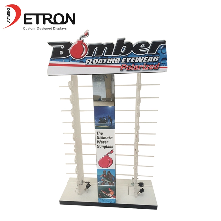 Drie modellen OEM / ODM op maat bedrukt acryl zonnebril desktop display rack