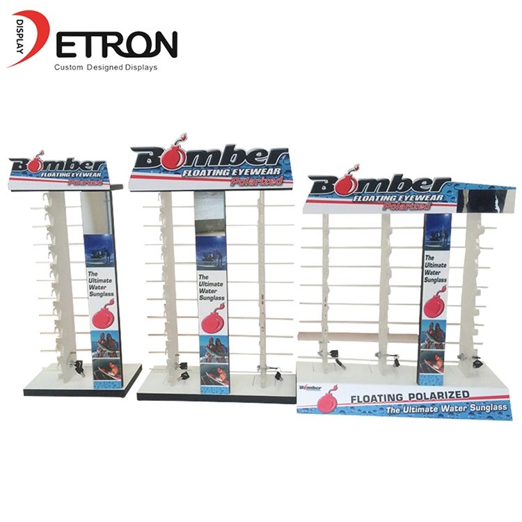 Drie modellen OEM / ODM op maat bedrukt acryl zonnebril desktop display rack