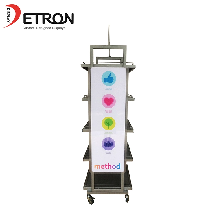 Zhongshan fournisseur OEM en métal magasin mobile supermarché présentoir avec roue
