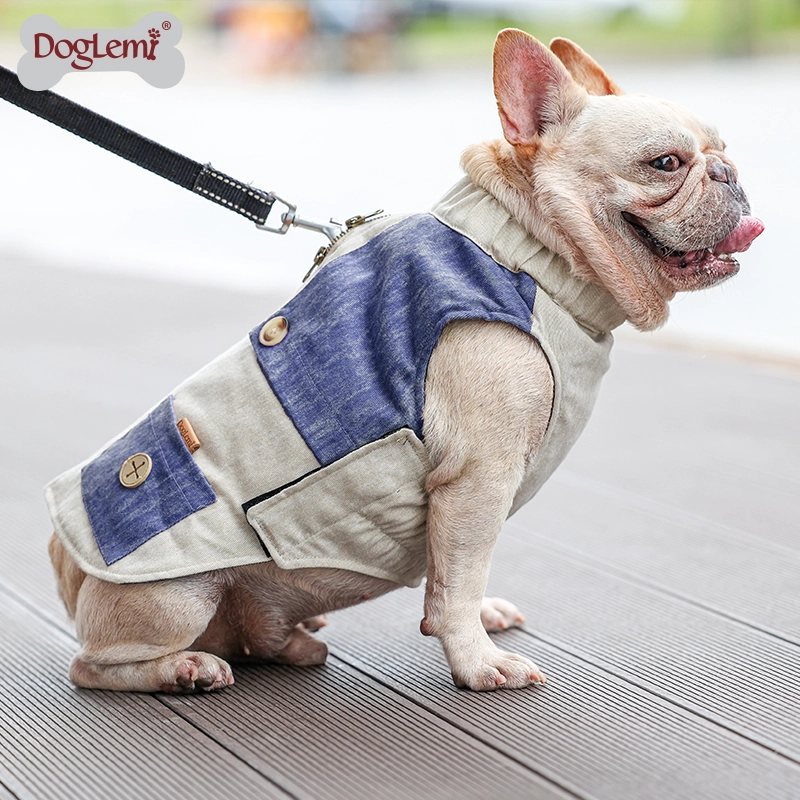 British Design Pet Overall Jacket Winter Snow Dog Coat Classic Warm Pet Clothes with Pocket