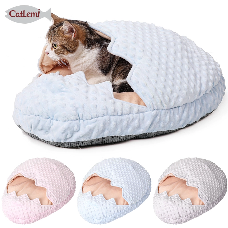 Broke Egg Design Pet Sleeping Bag Cute Cozy Cat Sack Winter Pet Cave Bed for Puppy