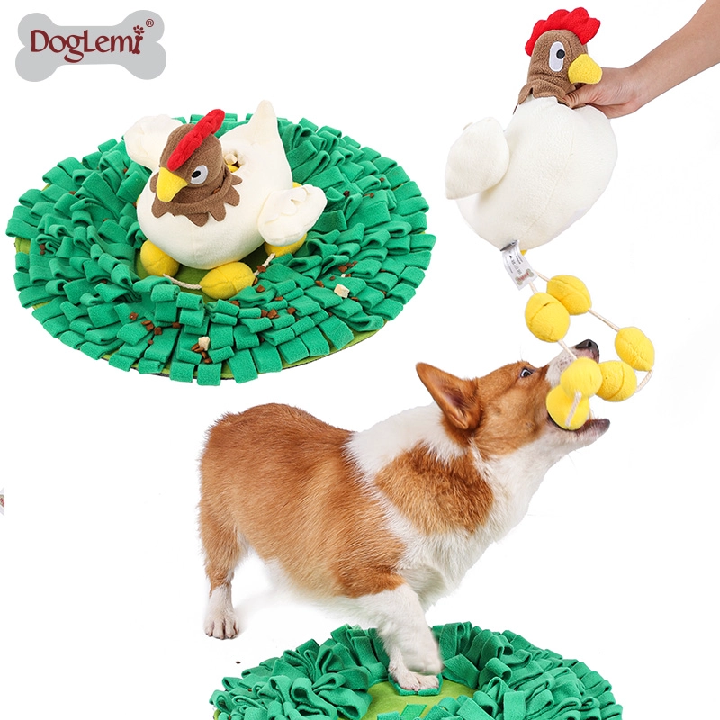 Designer Chicken Hatching Eggs Snuffling Mat with Toys Pet Nosework Blanket Set