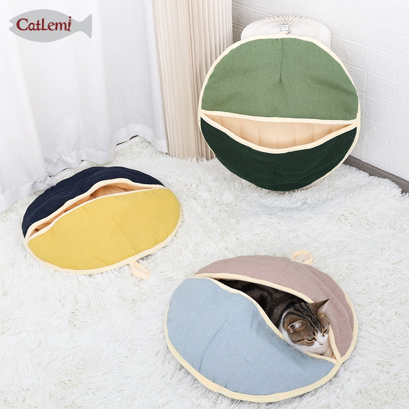 Diseñador Luna Fan Cozy Cat Cave Ombre Color Naturaleza Cat Sleeping Cama para el invierno