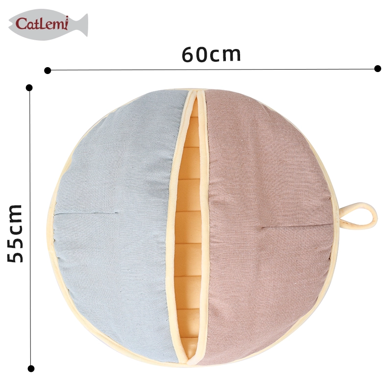 Diseñador Luna Fan Cozy Cat Cave Ombre Color Naturaleza Cat Sleeping Cama para el invierno
