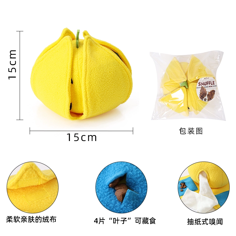 Drôle peluche de citrouille de citrouille de pierre snuffle nourrissant matelas de nez de nose traitement formation ennuyeuse chien puzzle chien