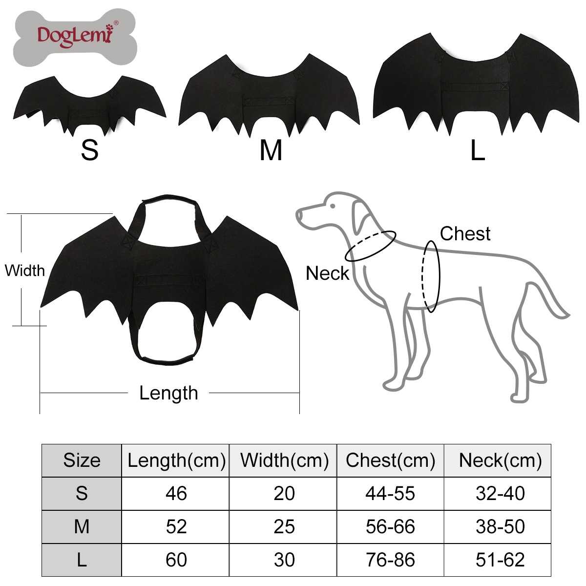 Ailes de chauve-souris pour chien