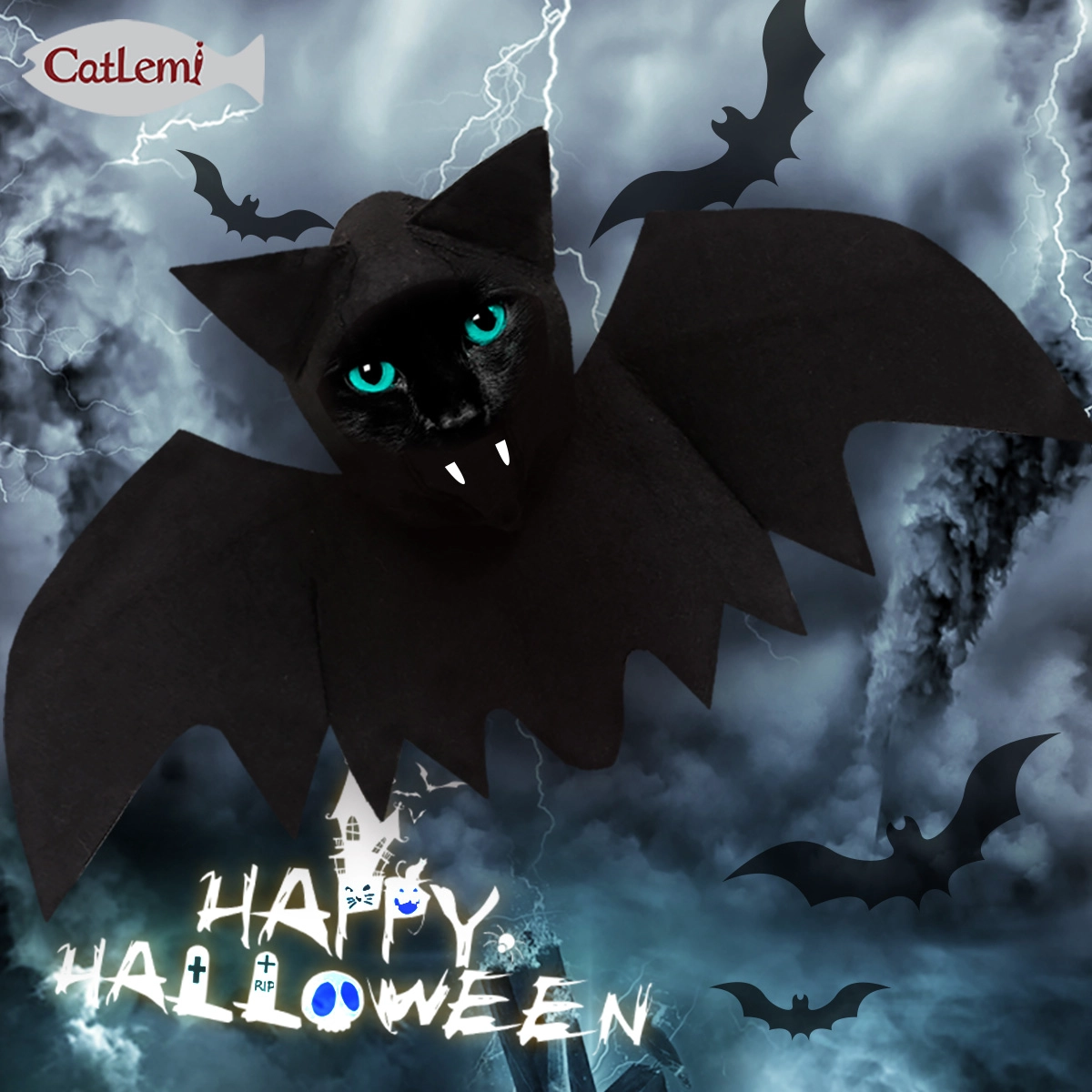 Halloween bat cat suit