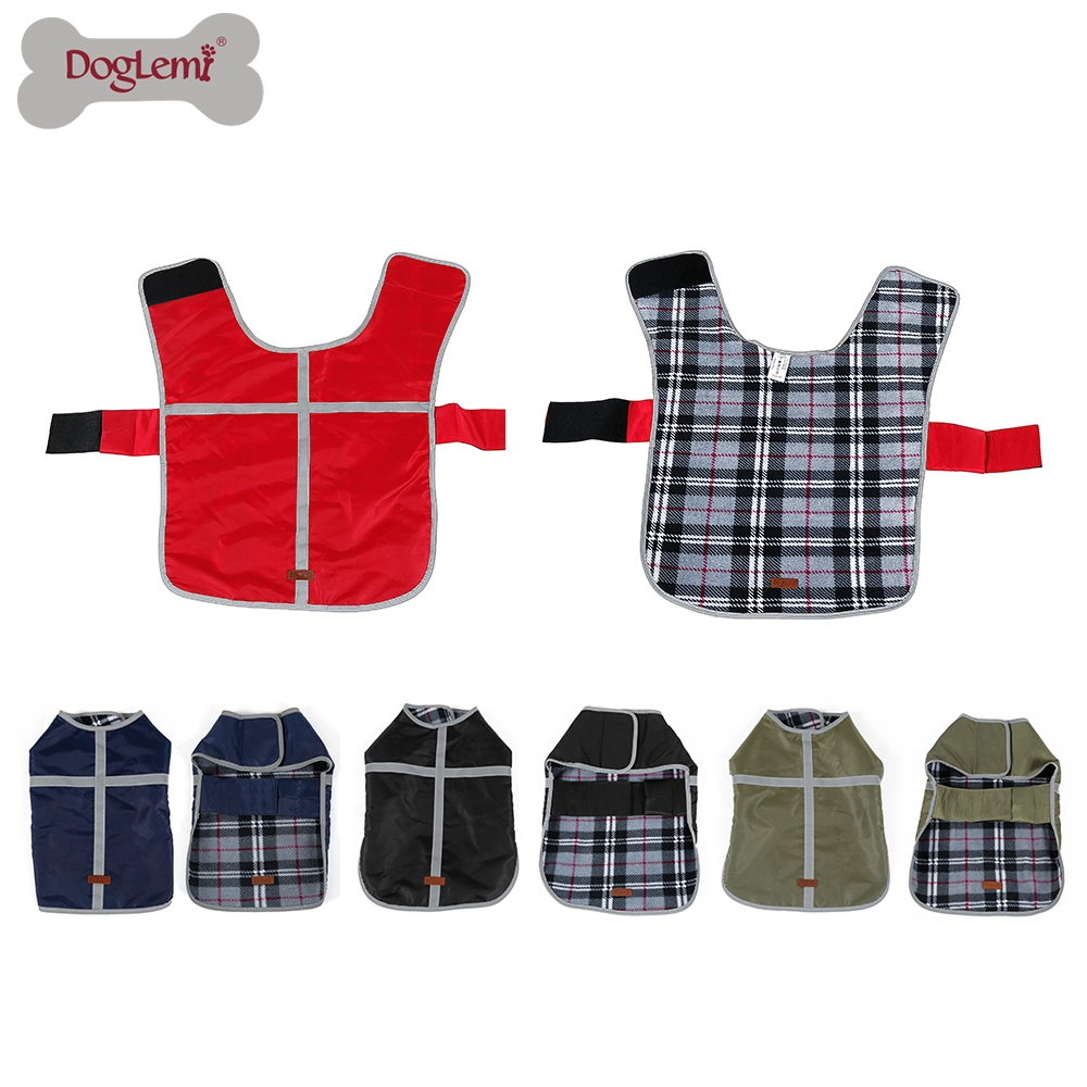 Reversible karierte Hundewestejacke