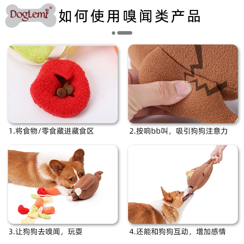 Turquie rôtie Design Pet Snuffle Toys Jouets IQ Formation Fry Chèvre Chick Dog Toys