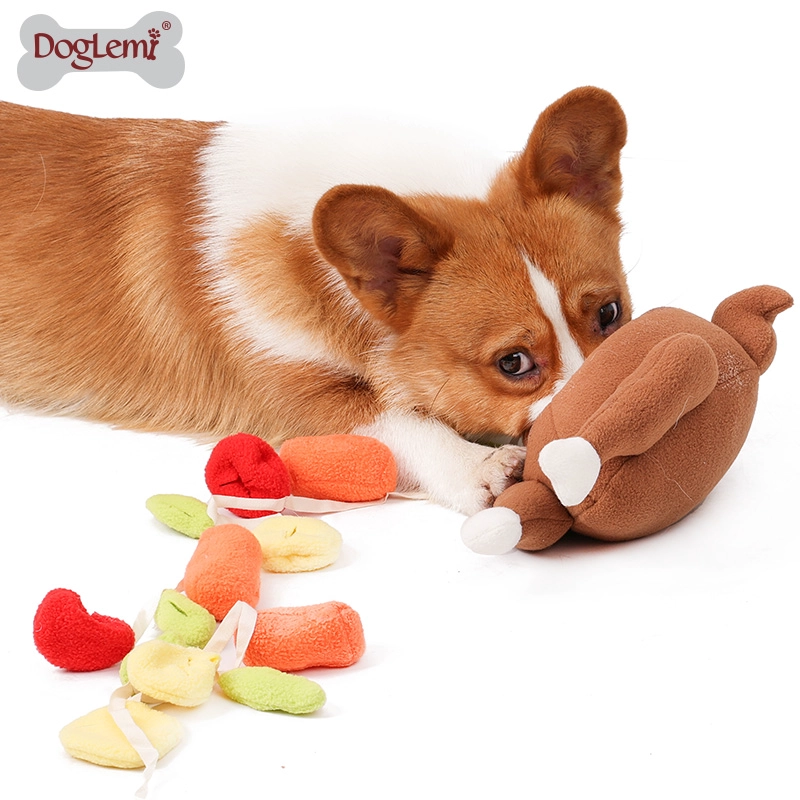 Turquie rôtie Design Pet Snuffle Toys Jouets IQ Formation Fry Chèvre Chick Dog Toys