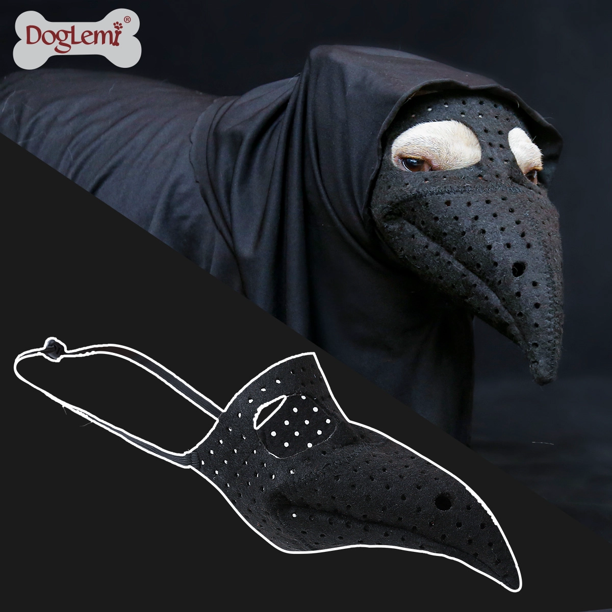 Miedo mascota pico médico halloween boca cubierta