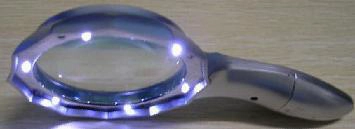 600555-6X伞形带LED灯放大镜中号 厂家直销 手持放大镜