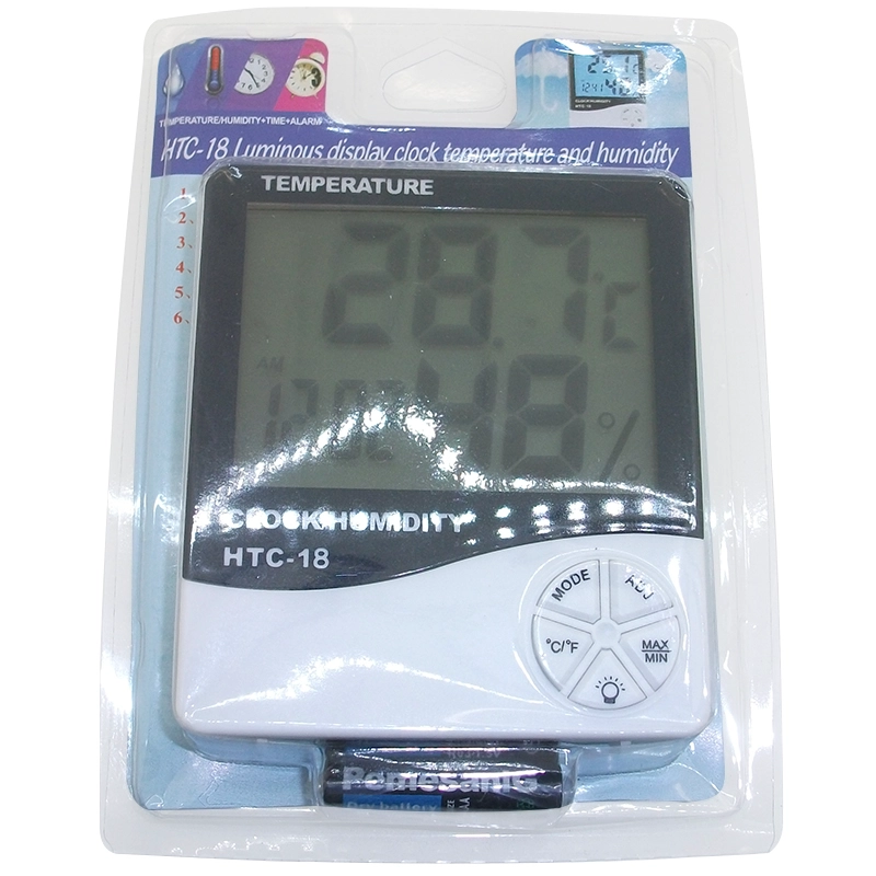 HTC-18 Luminous display clock temperature and humidity meter