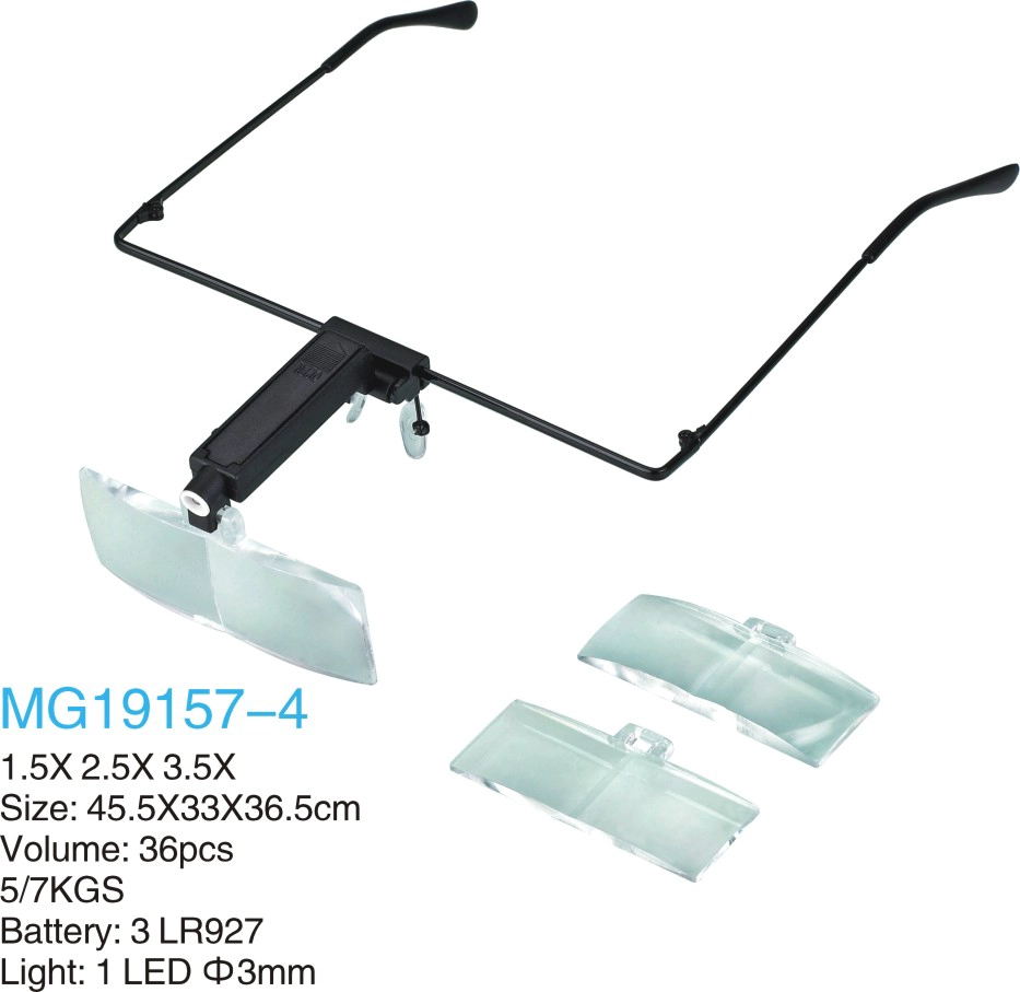 MG19157-4 drei Linsen Lupen mit LED-Licht