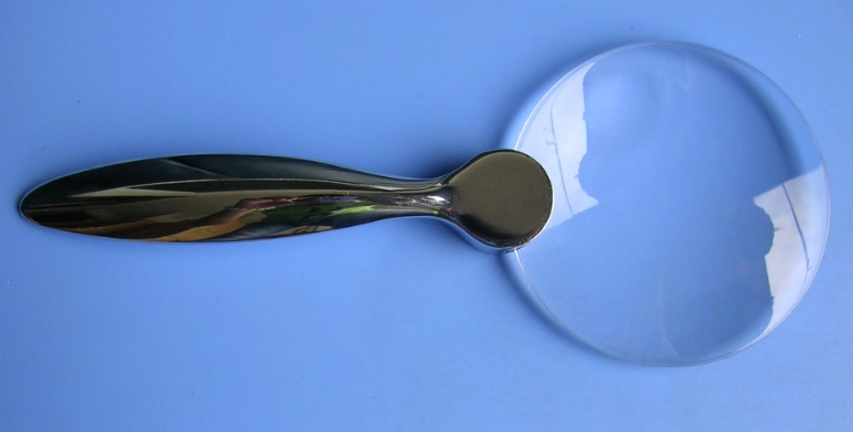 TH-8007 Lupe, Farbe: silber Lupe mit Dachkantprisma, Handlupe, Lupen