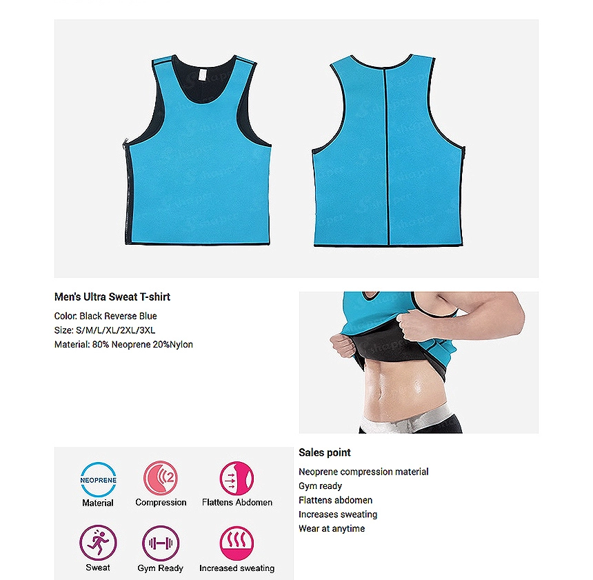 U0507-Men-Ultra-Sweat-T-Shirt_01_China Sauna Vest T-Shirt factory