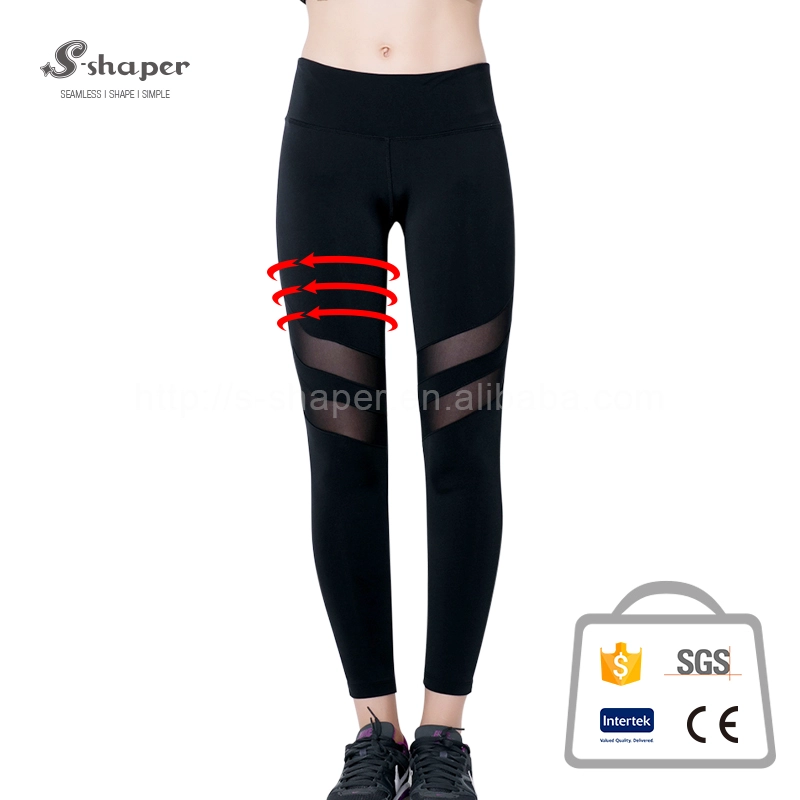 Breathable Mesh Panel Yoga Leggings On Sales