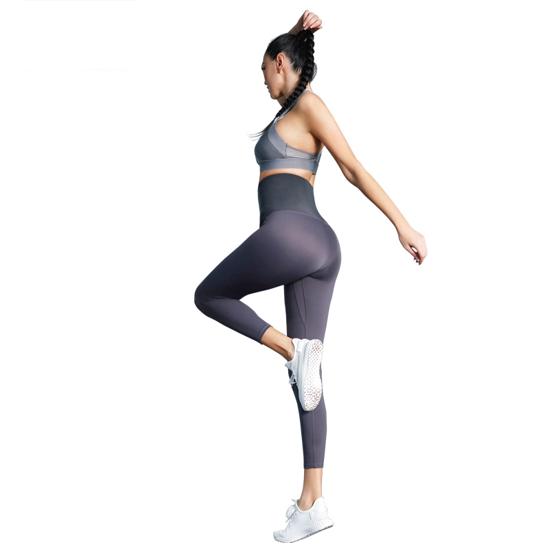 Neue Frauen Nylonmaterial Hohe Taille Fitness Yoga Körperformung Hosen Großhändler Großhändler