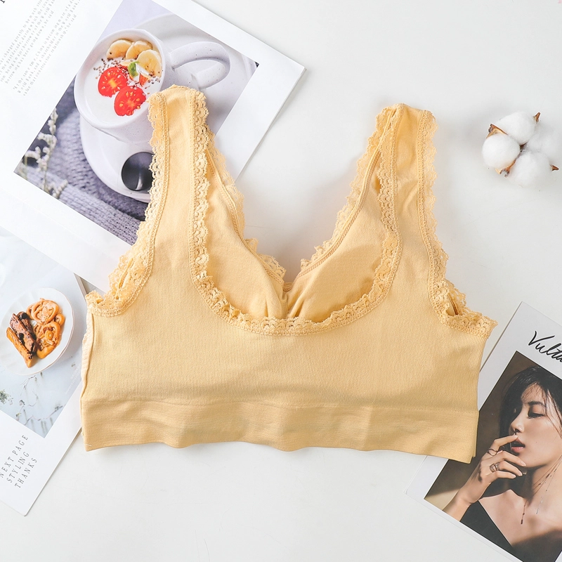 Nylon front bra women's seamless lace sports bra factory