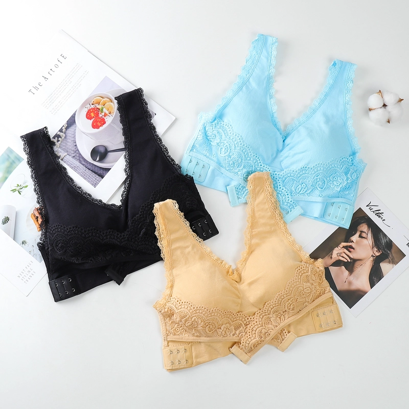 Nylon front bra women's seamless lace sports bra factory