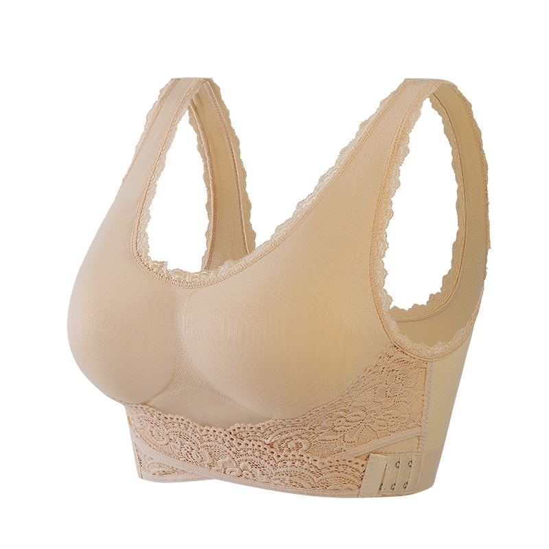 Nylon front bra women's seamless lace sports bra factory