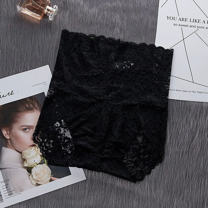 Nylon high waist lace panties wholesale comfortably cover the abdomen