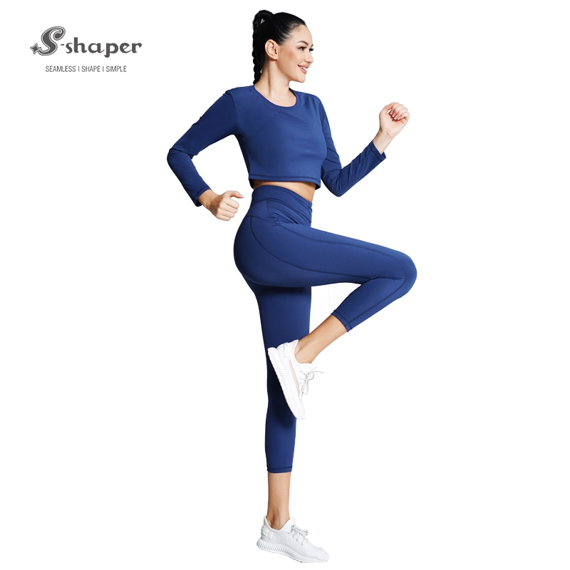 Abbigliamento sportivo senza soluzione di continuità a maniche lunghe personalizzato, set di pantaloni yoga Set fornitore