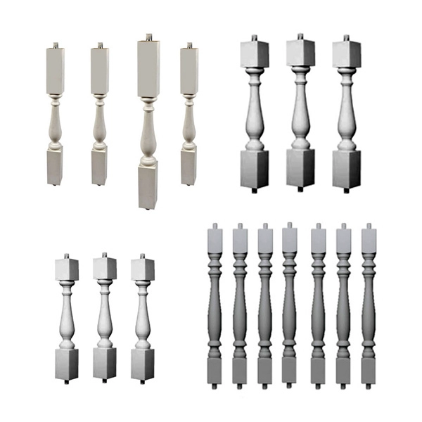 Chine Fujian PU Les fabricants professionnels de haut de gamme de rampes d'escalier de luxe personnalisé 3 pouces garde-corps en forme de vase rambarde