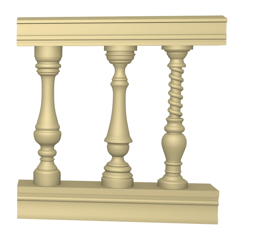 Durable preuve humide polyuréthane de haute qualité décorative moulage de pilier Round Capital et la base balustrade romain