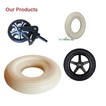 PU tyre beach wheels,solid polyurethane tire,PU foam filled wheelchair wheels ,luggage wheel replacement parts