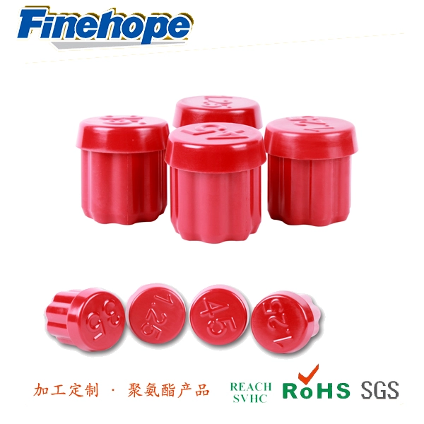Bouchon d'haltère en polyuréthane - Bouchon de tube circulaire élastique en PU - Bouchon rouge numérique en PU - Usine de production de produits en polyuréthane en Chine