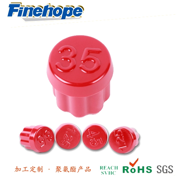 Bouchon d'haltère en polyuréthane - Bouchon de tube circulaire élastique en PU - Bouchon rouge numérique en PU - Usine de production de produits en polyuréthane en Chine